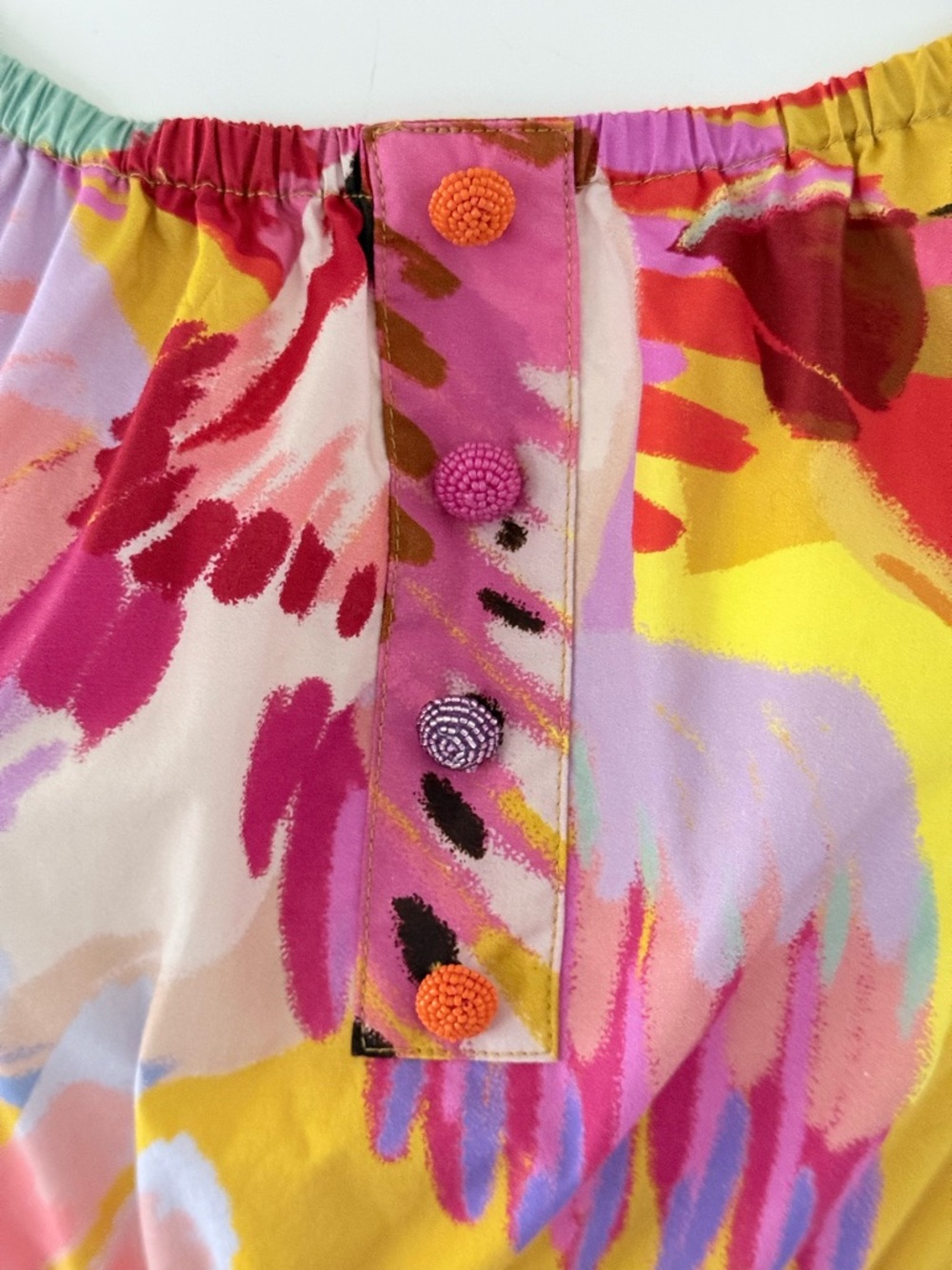 Farm Rio Yellow Tropical Bird Print Maxi Dress Puff Sleeve Tiered Boho S - Picture 5 of 9